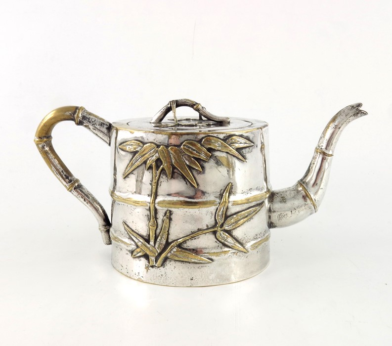 A Chinese silver plated tea set, Qing, circa 1870 - Image 5 of 10