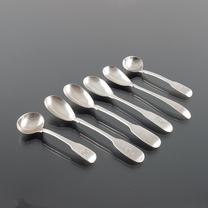 George III and later Irish silver egg and condiment spoons - Image 5 of 8