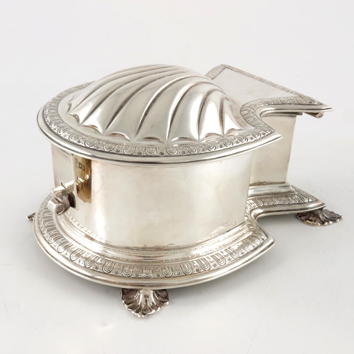 An Edwardian silver ink casket, Carrington and Co.
