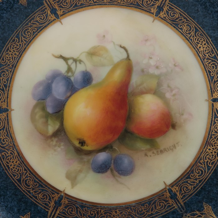 R Sebright for Royal Worcester, a fruit painted part dessert service - Image 9 of 15