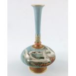 Charles Baldwyn for Royal Worcester, a swan painted vase