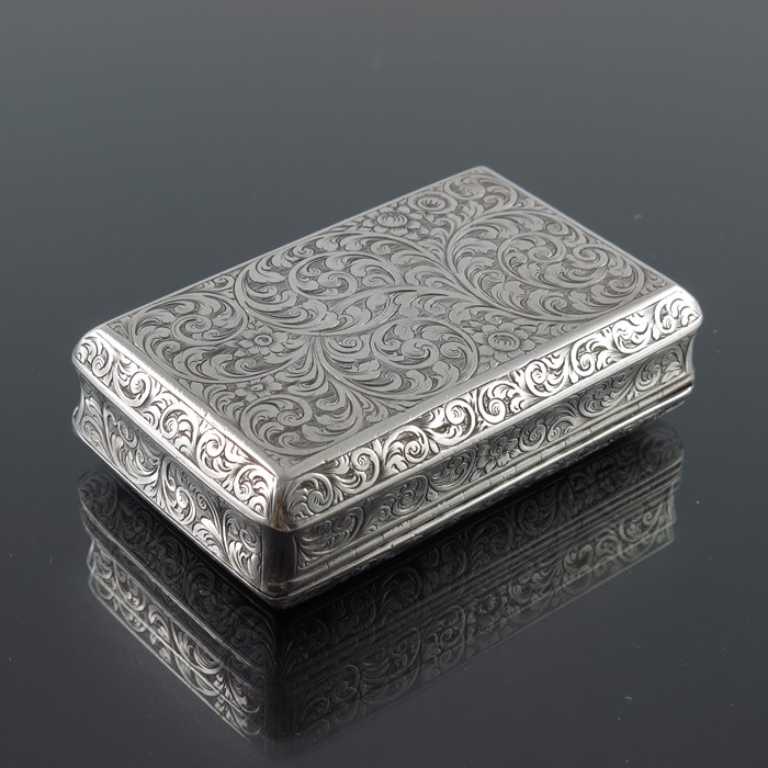 A Victorian silver double action snuff box, Alfred Taylor, Birmingham 1855 - Image 2 of 8