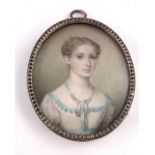 λ Early 19th century English school, portrait miniature, Margaret Beatty