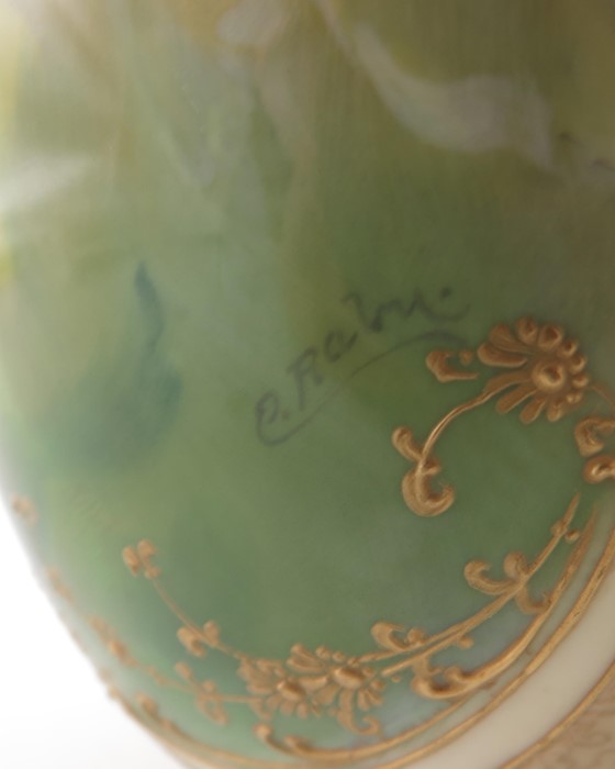 Edward Raby for Doulton Burslem, a Luscian Ware floral painted vase - Image 9 of 9