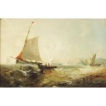 Attributed George Knight (FL.1872-1892), Sailing boats off the coast