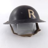 Second World War British Civil Defence Rescue Party steel helmet