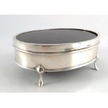 A George VI silver and tortoiseshell effect jewellery box, Mappin and Webb