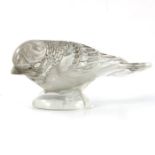 Rene Lalique, a Chardonneret Timide (bird) glass paperweight, model 1209, designed circa 1931