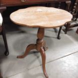 A late 19th Century tip up occasional table, ogee