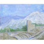 Barbara Dorf (1933-2016), two paintings of temple ruins in the Balkans