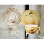 Royal Worcester, blush ivory cup and saucer, decor