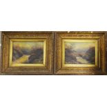 A pair of 19th Century landscapes, oil on canvas,