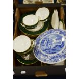 A set of Eight Spode soup dishes and stands, Green