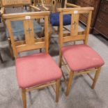 ;A pair of church chairs, (2)