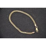 Gold link bracelet, Italian 375. Length 19cm