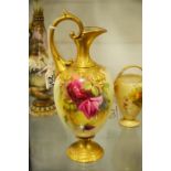 R Rushton for Royal Worcester, quaterlobed ewer, d