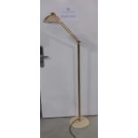 A brass and enamelled floor-standing anglepoise l