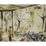 Terry McGlyn, Cafe Le Loup, watercolour, signed, 4