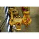 A Royal Worcester twin handled blush ivory vase, t