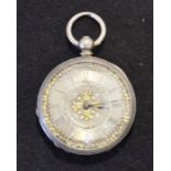 'Fine Silver', ladies pocket watch, silvered dial