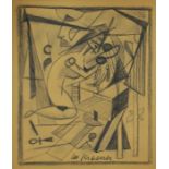 Follower of Lee Krasner, abstract charcoal sketch,
