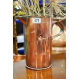 A copper cylindrical 'Horlicks' jug with strap han