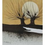 Robert Massey, Sun and tree silhouette, signed, 12