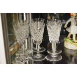 A set of six Waterford crystal Alana pattern sherry glasses
