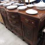 An Edwardian mahogany sideboard, break bowfront fi