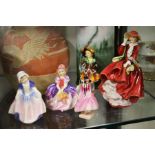 Royal Doulton figures, 'Pearly Girl, 14cm high; M