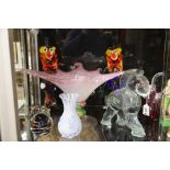 Murano glassware, to include a large clear glass e