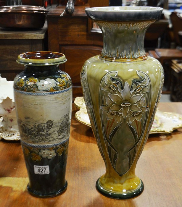 Hannah Barlow for Doulton Lambeth a stoneware vase,