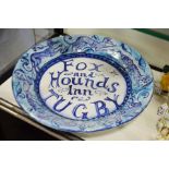 Portugese Faience dish, Fox and Hounds Inn Tugby a