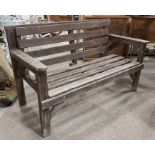 A wooden garden bench