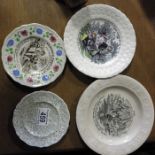 Three Staffordshire pearlware nursery plates