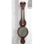 A mahogany banjo barometer, Torre & Co, boxwood sh