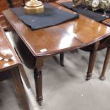 A mahogany drop leaf dining table, two end section