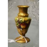 Royal Worcester, fruit painted vase, indistinclty