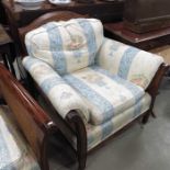 A pair of begere armchairs with button-on upholste