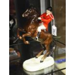 Beswick huntsman on rearing horse, 24cm high,