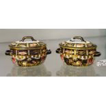 Royal Crown Derby, a pair of miniature fish kettle