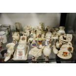 Crested china, assorted shapes and makers. (20+)