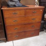 Edwardian chest of two over three long drawers, fi