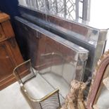 Art Deco Chromed metal bed ends, chamfered sides a