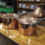 A large 19th Century copper saucepan and cover, 26