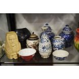 Chinese blue and white ginger jar blue concentric
