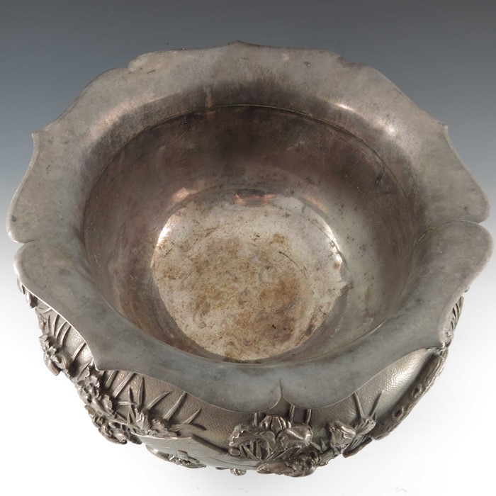 A monumental Japanese silver bowl, Meiji, circa 1880 - Image 6 of 17