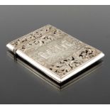 An early Victorian silver castle top card case, Nathaniel Mills, Birmingham 1838