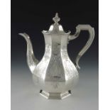 A Victorian silver coffee pot, William Ker Reid, London 1853