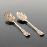 A pair of George III silver tablespoons